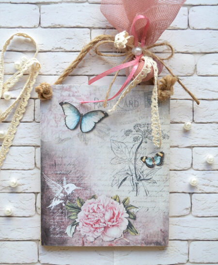 Μπομπονιέρα καδράκι πεταλούδα vintage