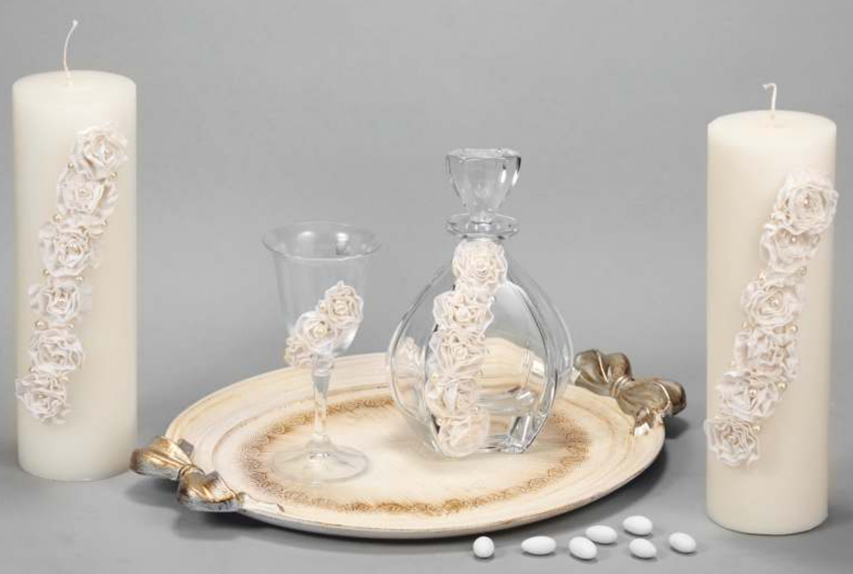 σετ-λουλούδια-υφασμάτινα Σετ γάμου με λουλούδια