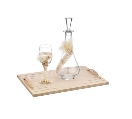 Σετ γάμου με πλεκτά λουλούδια