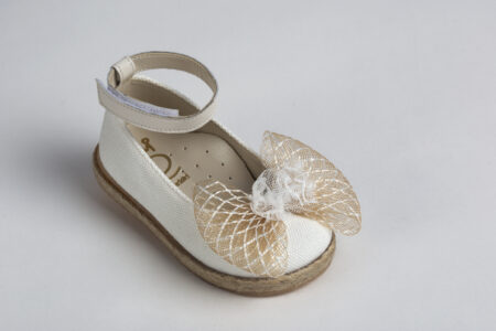 Μπαλαρίνα περπατήματος με μπεζ φιόγκο