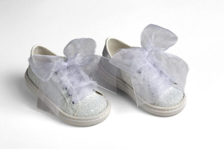 Sneaker περπατήματος ροζ και λευκό γκλίτερ