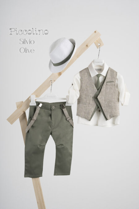 Βαπτιστικό κοστούμι Piccolino Silvio-22 σε χρώμα Olive