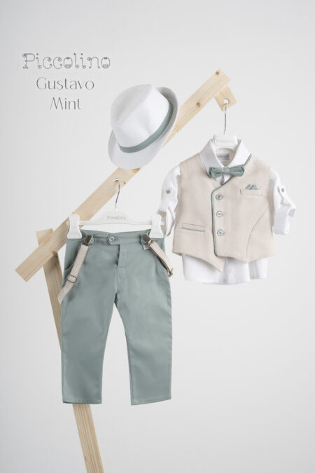 Βαπτιστικό κοστούμι Piccolino Gustavo σε χρώμα Mint
