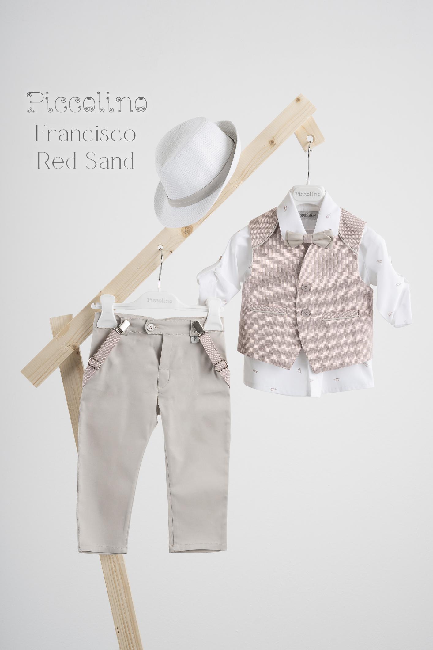 PICCOLINO FRANCISCO RED SAND Βαπτιστικό κοστούμι Piccolino Francisco σε χρώμα red-sand
