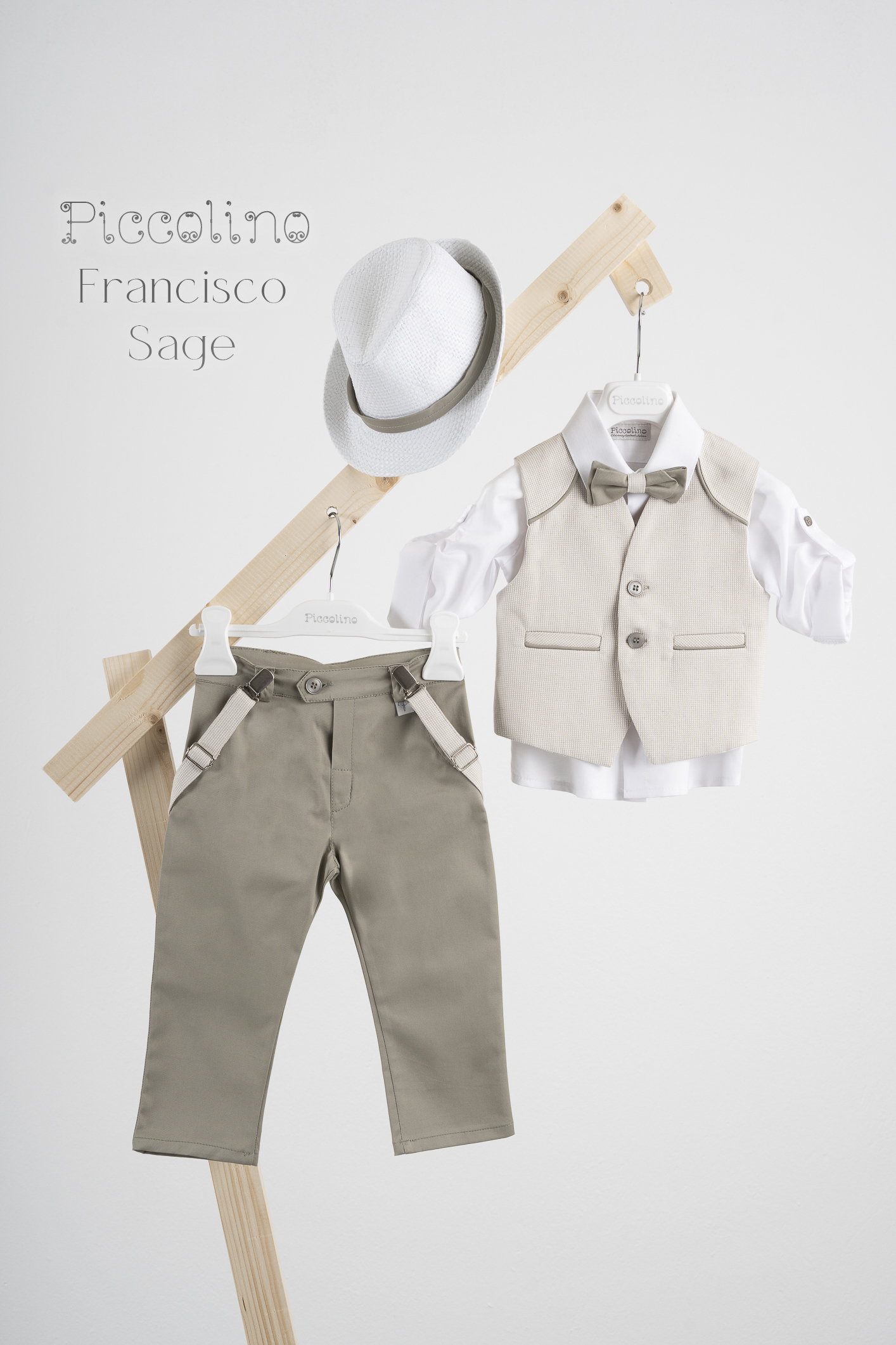 PICCOLINO FRANCISCO SAGE Βαπτιστικό κοστούμι Piccolino Francisco σε χρώμα Sage