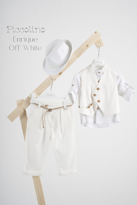 Βαπτιστικό κοστούμι Piccolino Enrique σε χρώμα Off White