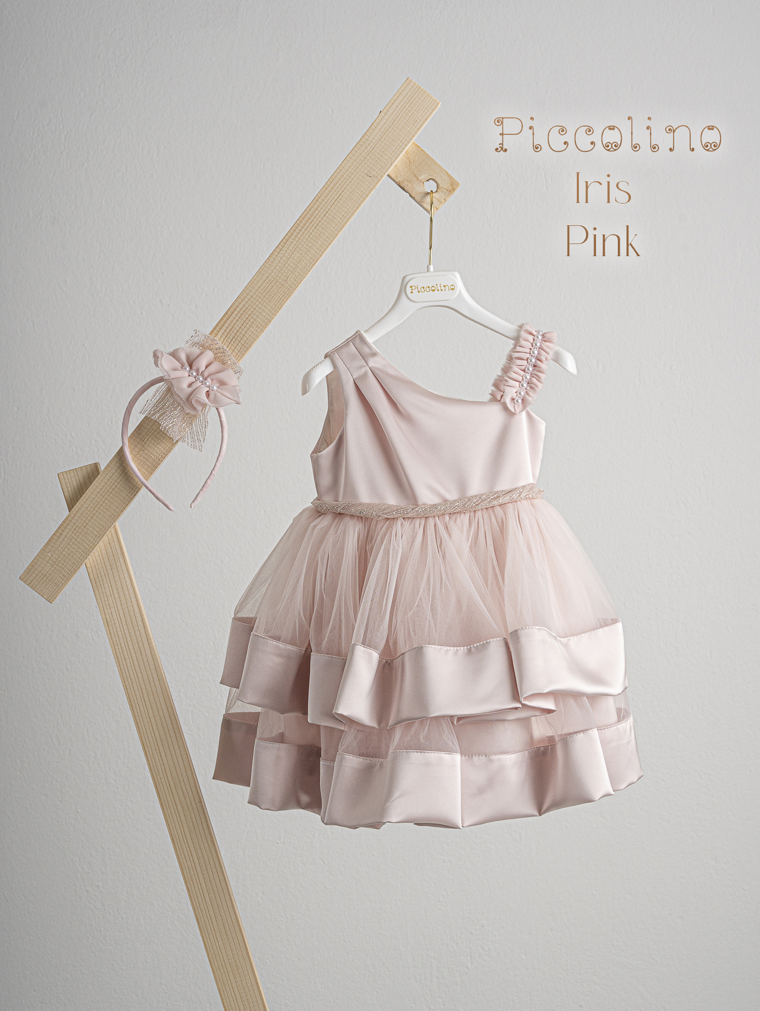 PICCOLINO IRIS PINK Βαπτιστικό φόρεμα Piccolino Iris Pink