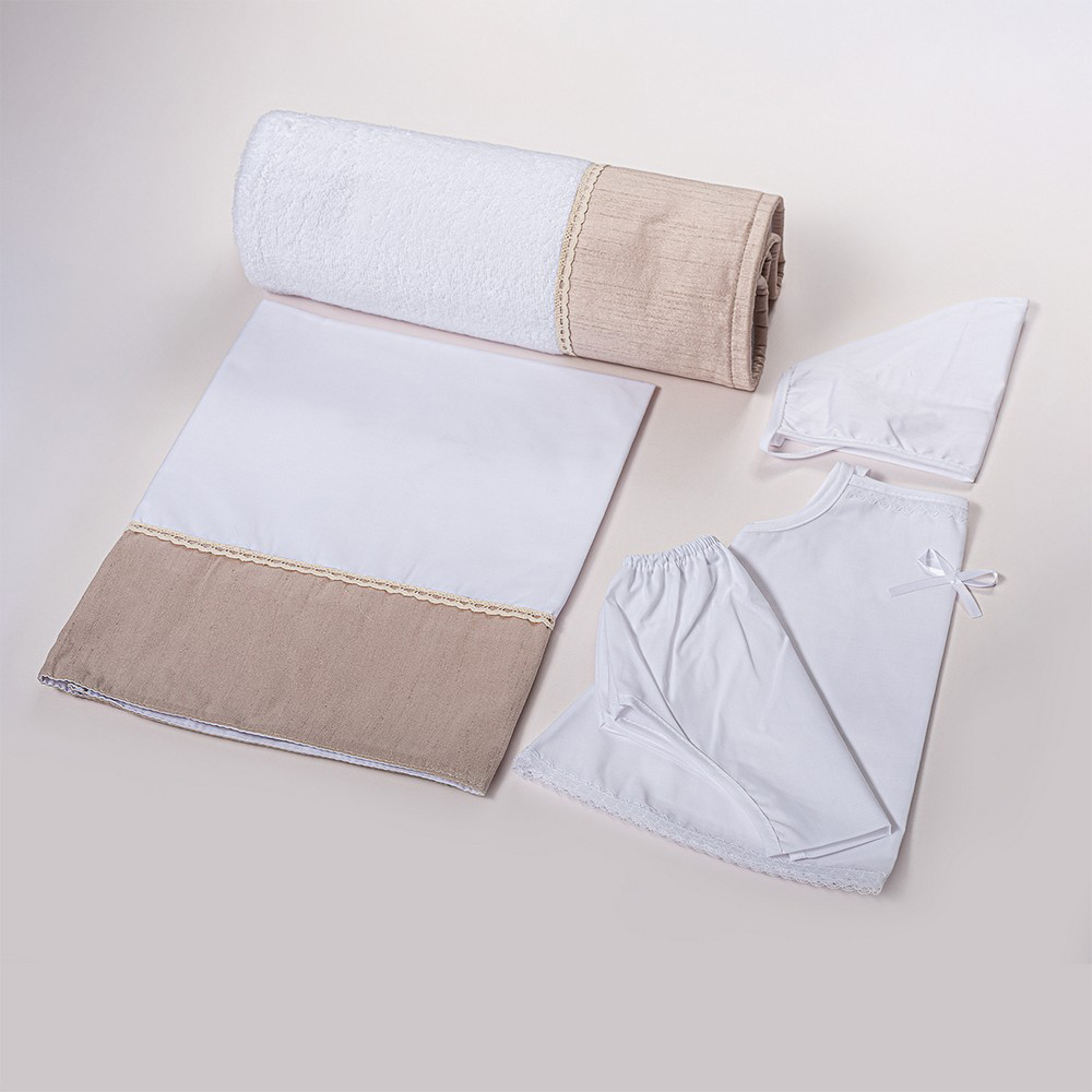 μπεζ κορίτσι με δαντέλα Λαδόπανο μπεζ για κορίτσι