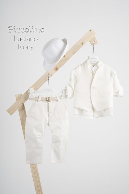Βαπτιστικό κοστούμι Piccolino Luciano σε χρώμα Ivory