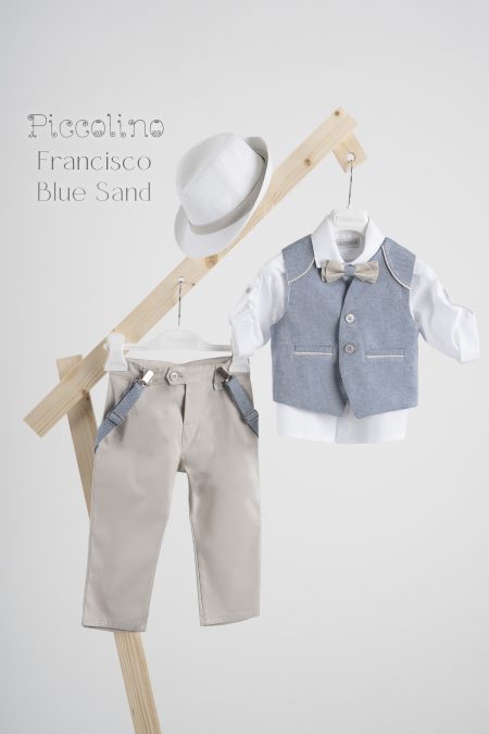 Βαπτιστικό κοστούμι Piccolino Francisco σε χρώμα blue-sand