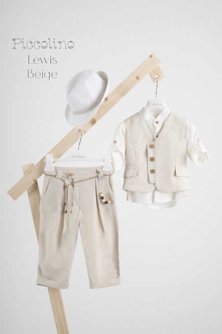 Βαπτιστικό κοστούμι Piccolino Lewis σε χρώμα Beige