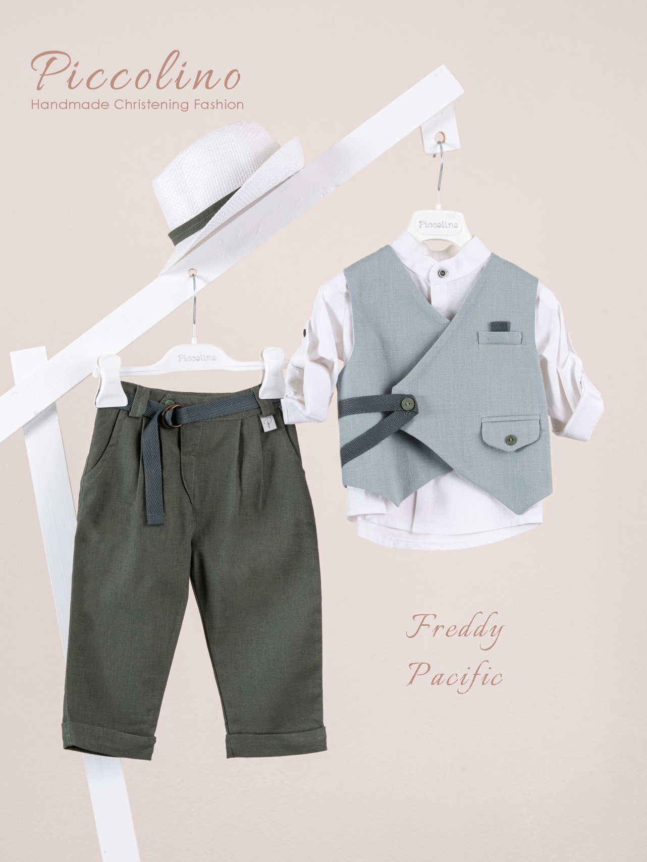 BFA24S08-FREDDY-PACIFIC-PICCOLINO-2026 Βαπτιστικό κοστούμι Piccolino Freddy σε χρώμα Pacific