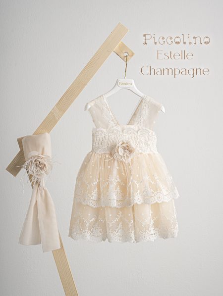 Βαπτιστικό φόρεμα Piccolino Estelle Champagne