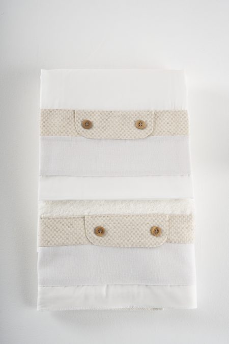 Σετ λαδόπανα Piccolino Lewis off white