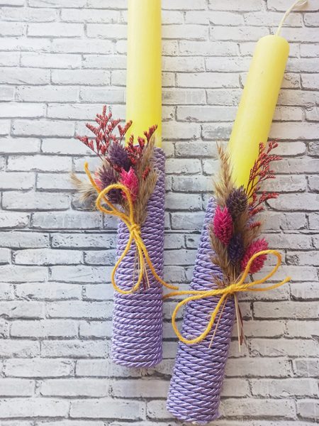 Πασχαλινή Λαμπάδα με αποξηραμένα